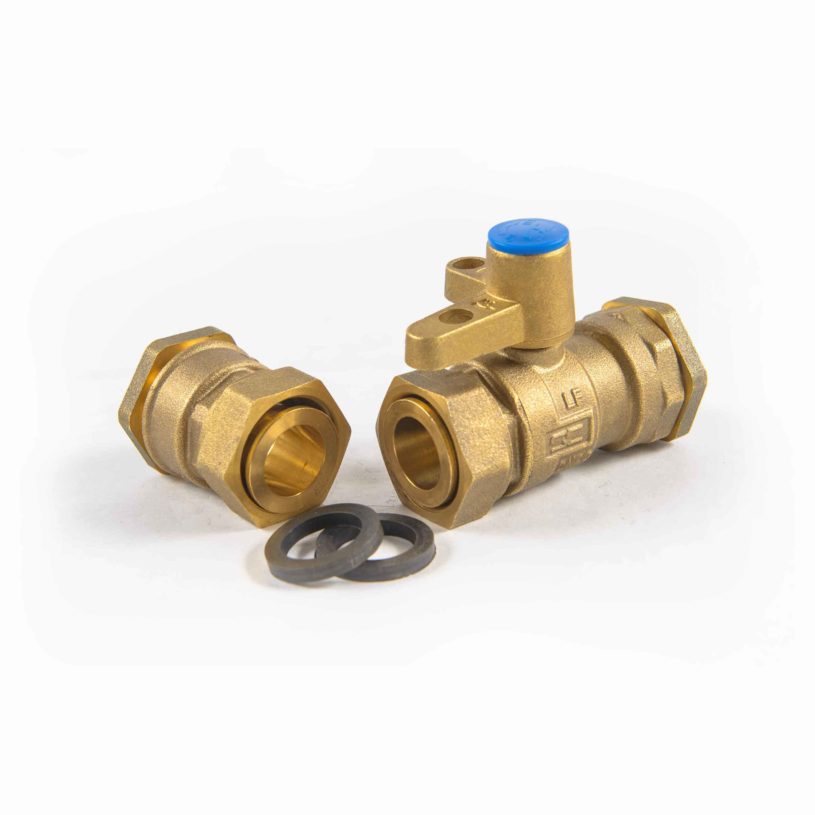 Complete meter assembly: Single isolation valve for PE25 Connections