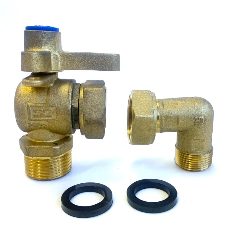 DN20 Angle Valve Kits: BSP Threads