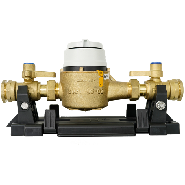 Complete meter assembly: Dual isolation valve for PE25 Connections